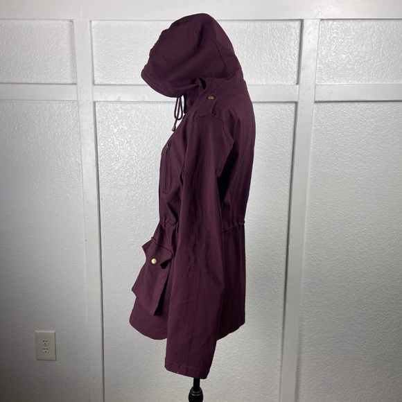 Eden Society Burgundy Hooded Utility Jacket Women’s Large - Picture 5 of 10